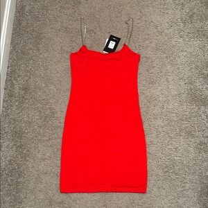 Fashion Nova Scarlet Mini Dress with Sparkling Straps